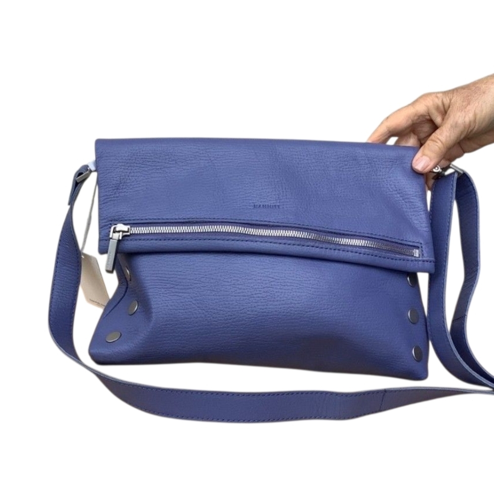 NWT, HAMMITT VIP Bungalow Blue Leather Crossbody/Clutch Bag